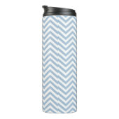 Light Blue Grunge Textured Chevron Thermosbeker (Geroteerd rechts)