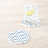 Light Blue Grunge Textured Chevron Zandsteen Onderzetter (Zijkant)