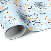 Light Blue Halloween Ghost Cadeaupapier (Rol Hoek)