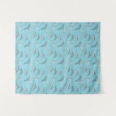 Light Blue Hawaiian Tribal Dolphins Wandkleed (Voorkant (horizontaal))