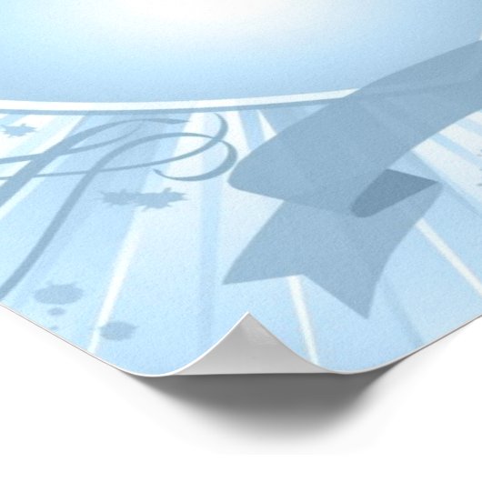 Light Blue Heart Design Poster (Hoek)