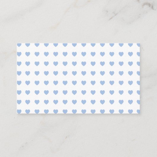 Light Blue Hearts Diaper Raffle Kaart (Achterkant)