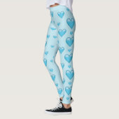 Light Blue Hearts Patroon Leggings (Links)