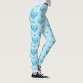 Light Blue Hearts Patroon Leggings (Rechts)