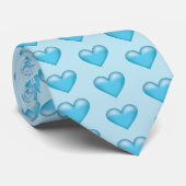 Light Blue Hearts Patroon Stropdas (Opgerold)