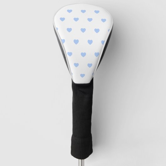 light blue hearts pattern golfheadcover (Voorkant)