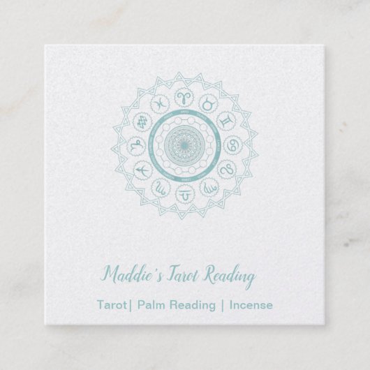 Light Blue Horoscope-Visitekaartje Vierkante Visitekaartje (Voorkant)
