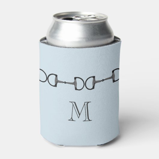 Light Blue Horse Bit Monogram Blikjeskoeler (Blikje Voorkant)