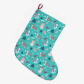 Light Blue Husky Dog-kerststop Grote Kerstsok (Voorkant (Hangend))