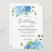 Light Blue Hydrangea, allemaal in één QR Floral We Kaart (Voorkant / Achterkant)