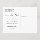 Light Blue Hydrangea Dusty Floral Save the Date Aankondigingskaart (Achterkant)