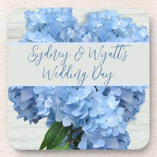 Light Blue Hydrangea Flowers Bier Onderzetter (Voorkant)