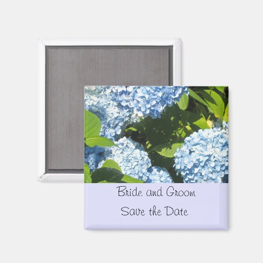 Light Blue Hydrangea Save the Date Magneet (Voorkant / Achterkant)