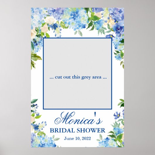 Light Blue Hydrangea Vrijgezellenfeest Foto Prop Poster (Voorkant)