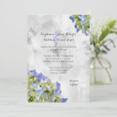 Light Blue Hydrangea Wedding Traditional Wedding Kaart (Staand voorkant)