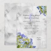 Light Blue Hydrangea Wedding Traditional Wedding Kaart (Voorkant / Achterkant)