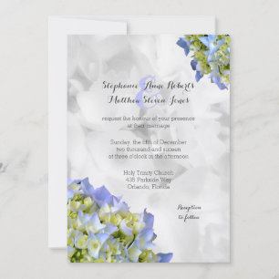 Light Blue Hydrangea Wedding Traditional Wedding Kaart