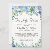 Light Blue Hydrangeas Floral Chic Rehearings Dinne Kaart (Voorkant)