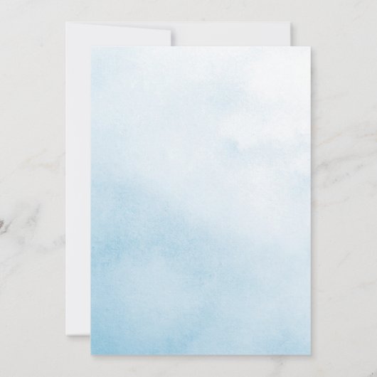 Light Blue Hydrangeas Floral Chic Rehearings Dinne Kaart (Achterkant)