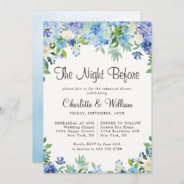 Light Blue Hydrangeas Floral Chic Rehearings Dinne Kaart
