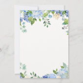 Light Blue Hydrangeas Floral Chic Rehearings Dinne Kaart (Achterkant)