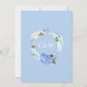 Light Blue Hydrangeas Waterverf Couple Shower Kaart (Achterkant)