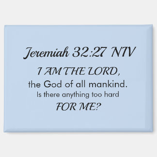 Light Blue Inspirational Bible Verse Power of God Magneet
