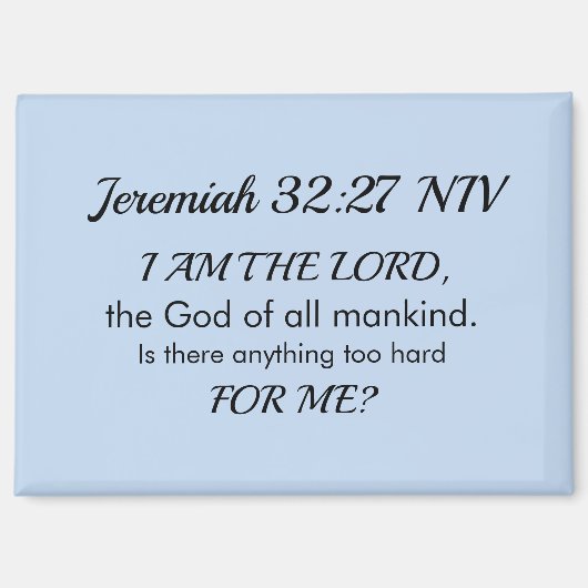 Light Blue Inspirational Bible Verse Power of God Magneet (Voorkant)