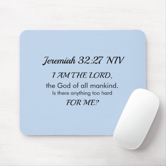 Light Blue Inspirational Bible Verse Power of God Muismat (Met muis)