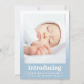 Light Blue Introduction New Baby Girl Foto Aankondiging (Voorkant)