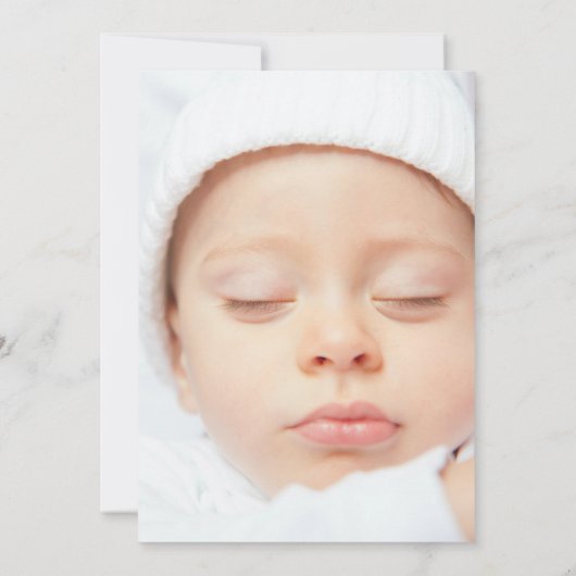 Light Blue Introduction New Baby Girl Foto Aankondiging (Achterkant)