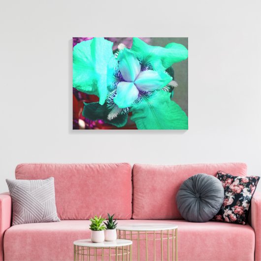Light Blue Iris Canvas (Insitu (Woonkamer))