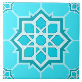 Light Blue Islamic Geometric Seamless Pattern Tegeltje (Voorkant)