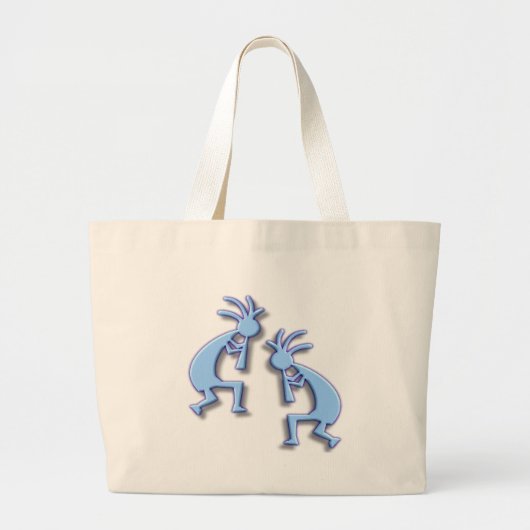 Light Blue Kokopelli Grote Tote Bag (Voorkant)