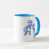 Light Blue Kokopelli Mok (Voorkant rechts)