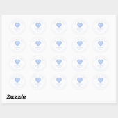 Light Blue Lace Heart Love & Thanks Supporting Ronde Sticker (Vel)