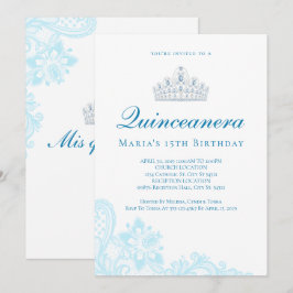 Light Blue Lace Quinceanera-uitvindingen Kaart
