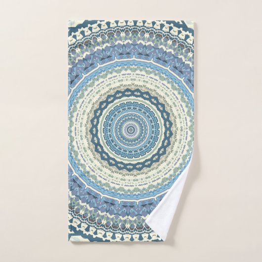 Light Blue Lavender Mandala Bad Handdoek (Handdoek)