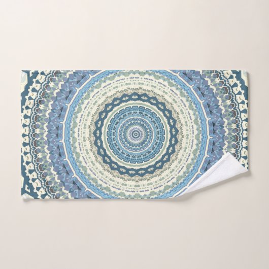 Light Blue Lavender Mandala Bad Handdoek (Handdoek)