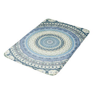 Light Blue Lavender Mandala Badmat
