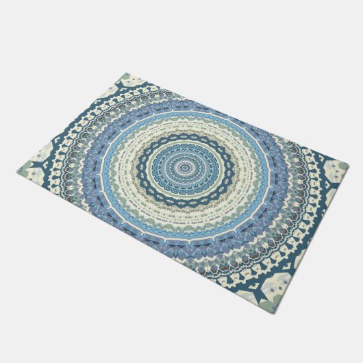 Light Blue Lavender Mandala Deurmat (Schuin)