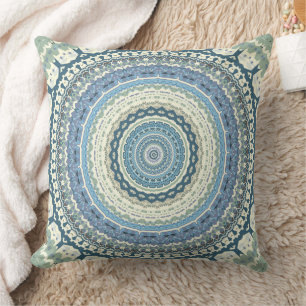 Light Blue Lavender Mandala Kussen