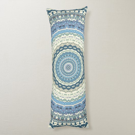 Light Blue Lavender Mandala Lichaamskussen (Achterkant (Verticaal))