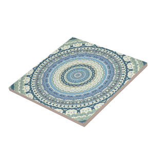 Light Blue Lavender Mandala Tegeltje
