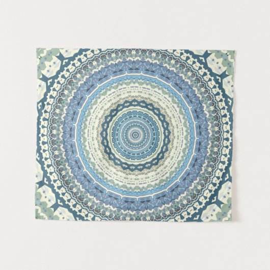 Light Blue Lavender Mandala Wandkleed (Voorkant (horizontaal))