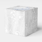 Light Blue Leaf Vine Wedding Favor Box Bedankdoosjes (Voorkant Zijde)