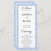 Light Blue Leaves en Foliage Wedding Programme (Voorkant / Achterkant)