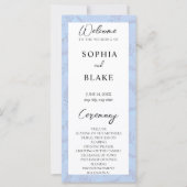 Light Blue Leaves en Foliage Wedding Programme (Voorkant)