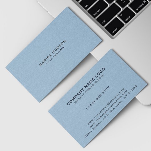 Light blue Linen Fabric Texture Visitekaartje