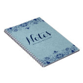 Light Blue Linen & Navy Blue lace Notitieboek (Rechterzijde)